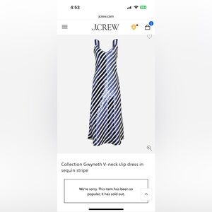 J. Crew Collection Gwyneth V-neck slip dress in sequin stripe